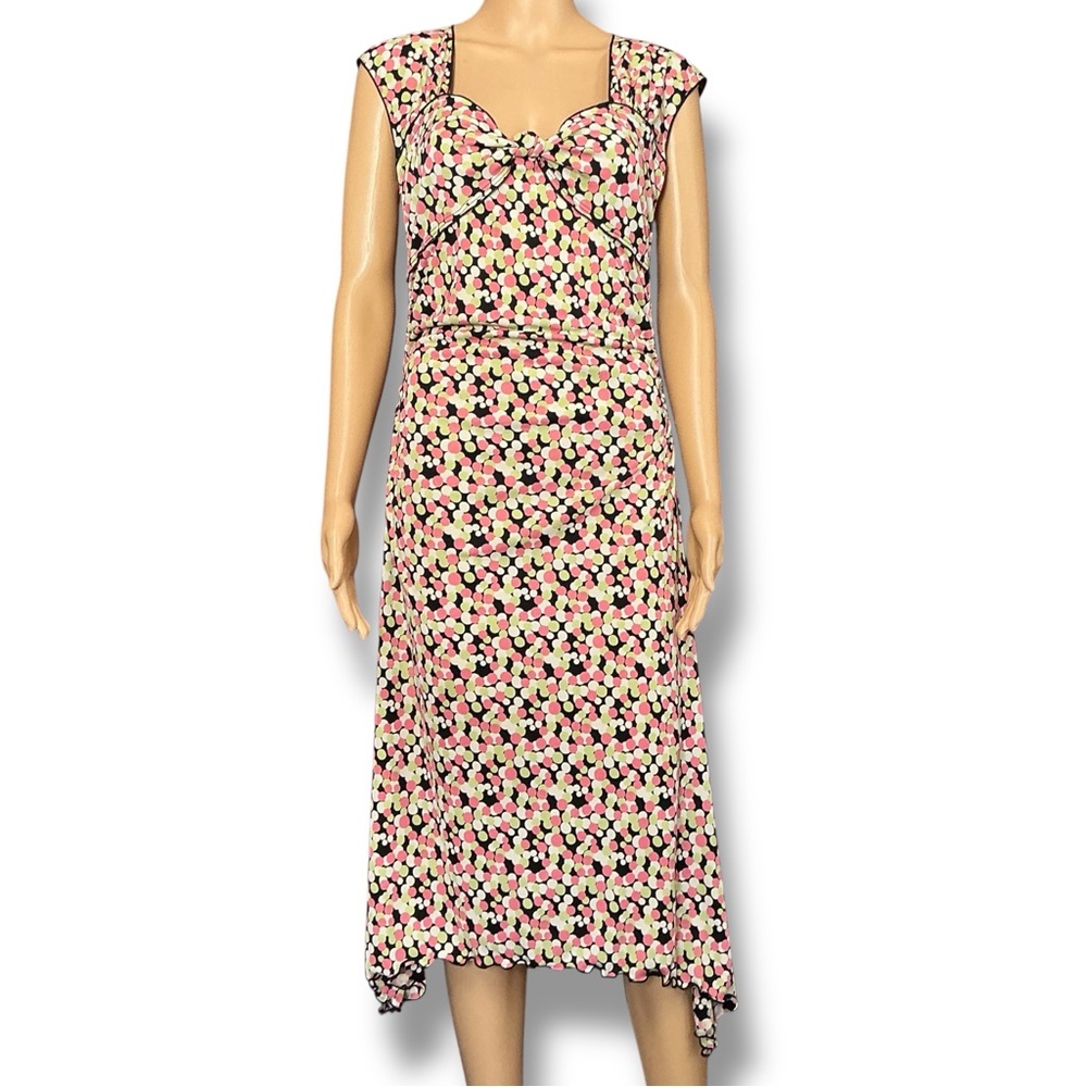 Max Studio Pink Floral Asymmetrical Midi Dress
